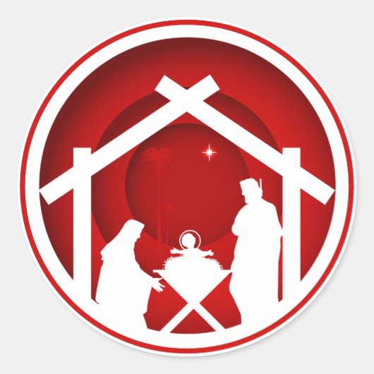 Weihnachten Runder Aufkleber (Vorderseite)