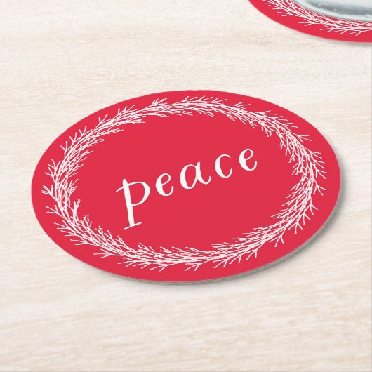 Weihnachten Runder Pappuntersetzer (Angewinkelt)