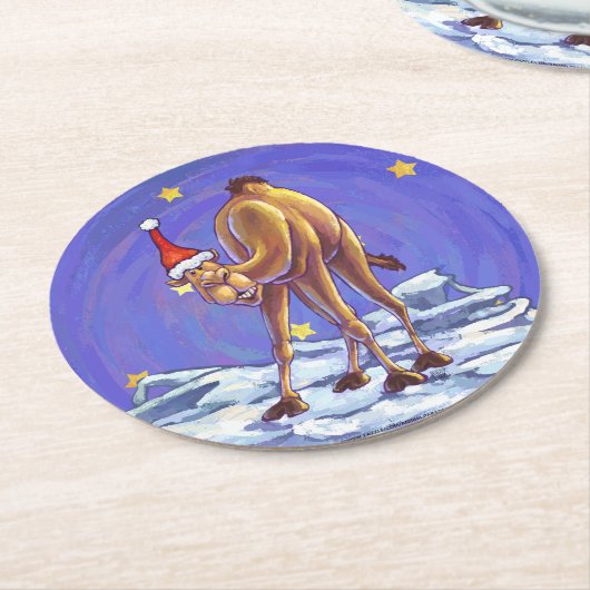 Weihnachten Runder Pappuntersetzer (Angewinkelt)