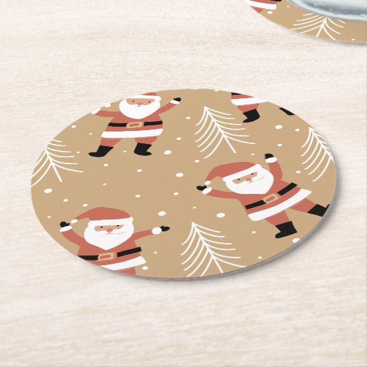 Weihnachten Runder Pappuntersetzer (Angewinkelt)