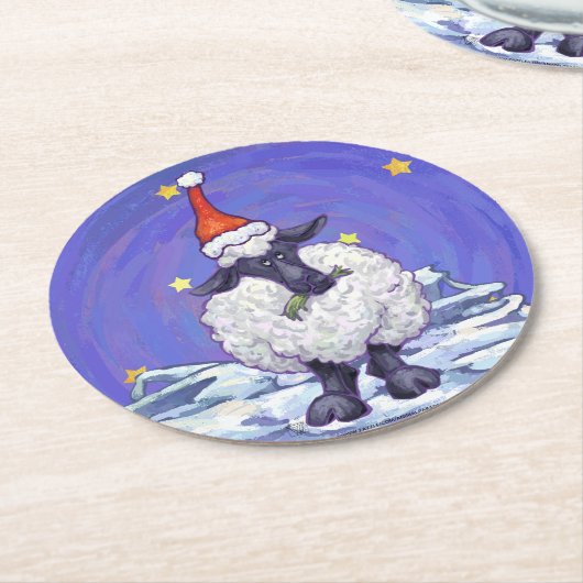 Weihnachten Runder Pappuntersetzer (Angewinkelt)