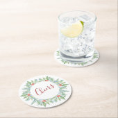 Weihnachten Runder Pappuntersetzer (Vor Ort)