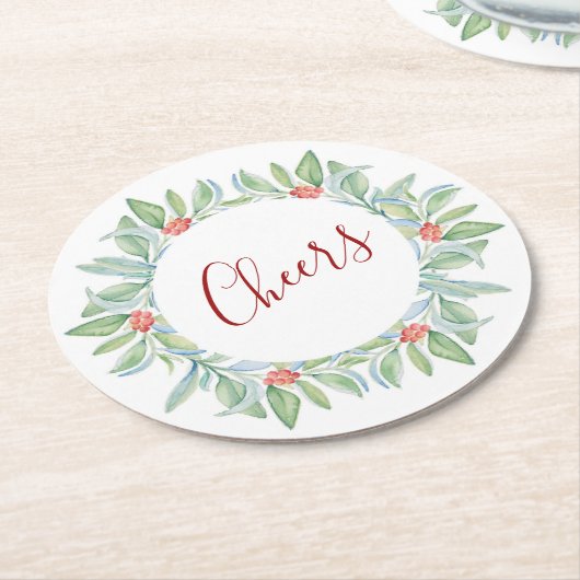 Weihnachten Runder Pappuntersetzer (Angewinkelt)