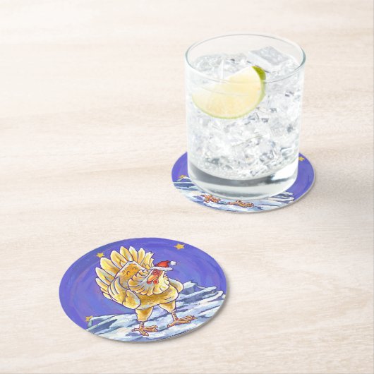 Weihnachten Runder Pappuntersetzer (Vor Ort)