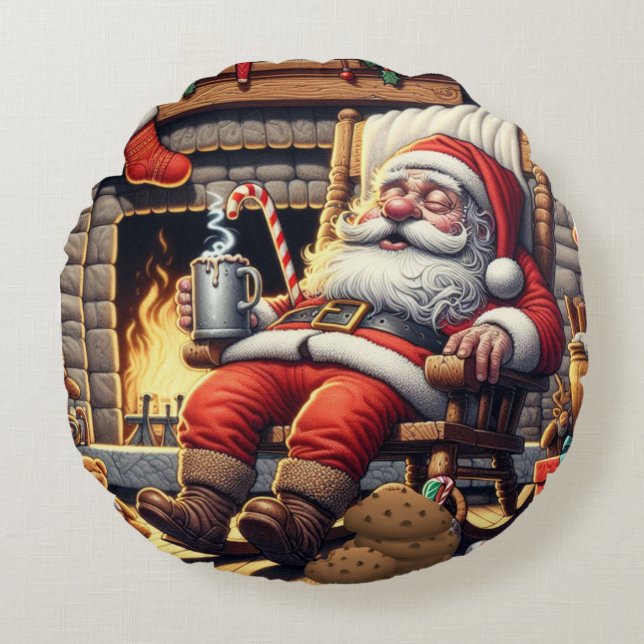 Weihnachten Rundes Kissen (Vorderseite)