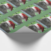 Weihnachten Russisch Blauer Langhaarkatze Geschenkpapier (Ecke)