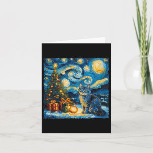 Weihnachten Russisch Blue Cat Art Van Gogh's The S Karte