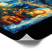 Weihnachten Russisch Blue Cat Art Van Gogh's The S Poster (Ecke)