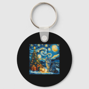 Weihnachten Russisch Blue Cat Art Van Gogh's The S Schlüsselanhänger