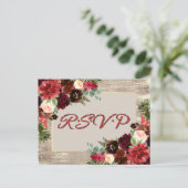 Weihnachten Rustic Boho Floral Burgundy UAWG Entre Postkarte (Stehend Vorderseite)