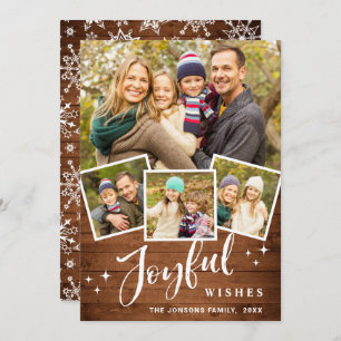 Weihnachten Rustic Brown Boho Wood 4 FOTO Gruß