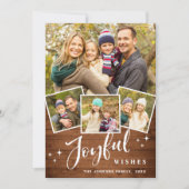 Weihnachten Rustic Brown Boho Wood 7 FOTO Gruß (Vorderseite)