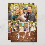 Weihnachten Rustic Brown Boho Wood 7 FOTO Gruß (Vorne/Hinten)