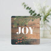 Weihnachten Rustic Wood Jood Weihnachtskarte (Stehend Vorderseite)