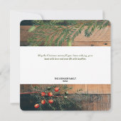 Weihnachten Rustic Wood Jood Weihnachtskarte (Rückseite)