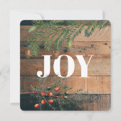 Weihnachten Rustic Wood Jood Weihnachtskarte (Vorderseite)