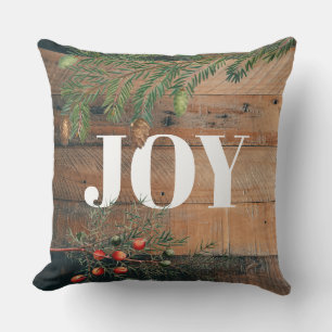 Weihnachten Rustic Wood Joy Kissen