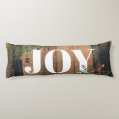 Weihnachten Rustic Wood Joy Seitenschläferkissen (Rückseite)