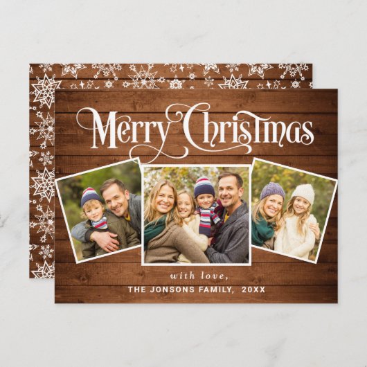 Weihnachten Rustikal 3 FOTO Grußkarte Postkarte (Vorne/Hinten)