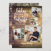 Weihnachten Rustikal 4 Foto Collage Holz (Vorne/Hinten)