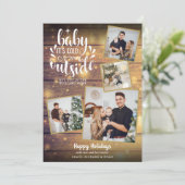 Weihnachten Rustikal 4 Foto Collage Holz (Stehend Vorderseite)