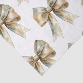 Weihnachten Rustikal Chic Green Gold Bows Seidenpapier (Detail)