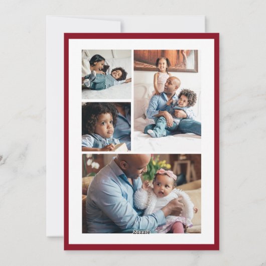 Weihnachten rustikal florale 5 Foto Collage burgun (Rückseite)