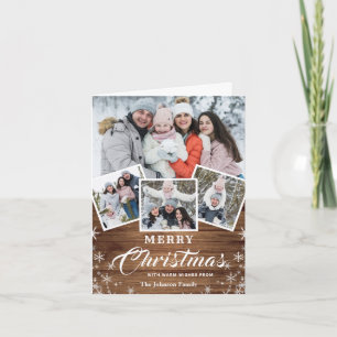 Weihnachten Rustikal Holz 4 FOTO Gruß QR-Code