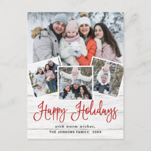 Weihnachten Rustikal Holz 4 FOTO Grußkarte Feierta Postkarte