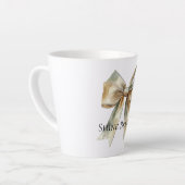 Weihnachten Rustikal White Green Gold Bow Personal Milchtasse (Linke Ecke)