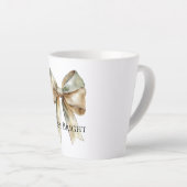 Weihnachten Rustikal White Green Gold Bow Personal Milchtasse (Rechte Ecke)