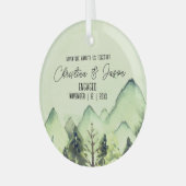 Weihnachten Rustikale Bergwandern Verlobung Grün Ornament Aus Glas (Vorderseite links)