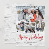 Weihnachten Rustikale Birch Bark 4 FOTO Gruß (Vorne/Hinten)