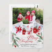 Weihnachten Rustikale Birch Bark Foto Feiertag Gru Postkarte (Vorne/Hinten)