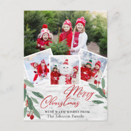 Weihnachten Rustikale Birch Bark Foto Feiertag Gru Postkarte