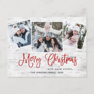 Weihnachten Rustikale Birke 3 FOTO Gruß Feiertag Postkarte