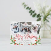 Weihnachten Rustikale Birke 3 FOTO Grußurlaub Postkarte (Stehend Vorderseite)