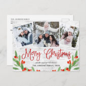 Weihnachten Rustikale Birke 3 FOTO Grußurlaub Postkarte (Vorne/Hinten)