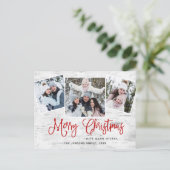 Weihnachten Rustikale Birke 3 FOTO Grußurlaub Postkarte (Stehend Vorderseite)