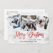 Weihnachten Rustikale Birke 3 FOTO Grußurlaub Postkarte (Vorne/Hinten)