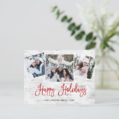 Weihnachten Rustikale Birke 3 FOTO Grußurlaub Postkarte (Stehend Vorderseite)