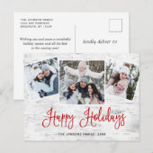 Weihnachten Rustikale Birke 3 FOTO Grußurlaub Postkarte (Vorne/Hinten)