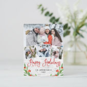 Weihnachten Rustikale Birke 4 FOTO Grußurlaub Postkarte (Stehend Vorderseite)