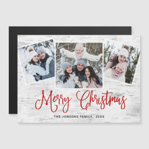 Weihnachten Rustikale Birke Bark 3 FOTO Magnetkart Magnetkarte