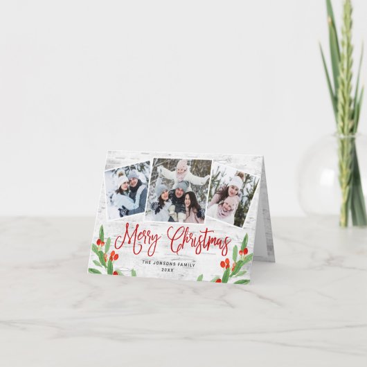 Weihnachten Rustikale Birke Bark 5 FOTO Gruß (Vorderseite)