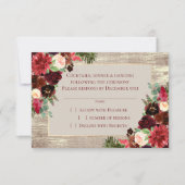 Weihnachten Rustikale Boho Floral Burgundy Gold Bu RSVP Karte (Vorderseite)
