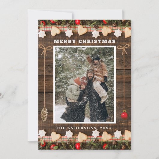 Weihnachten Rustikale FotoCollage (Vorderseite)