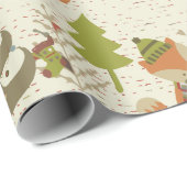 Weihnachten Rustikale Füchse und Bäume Geschenkpapier (Rolleneckpunkt)