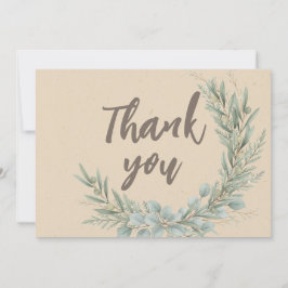 Weihnachten Rustikale Grünanlage Wreath Baby Dusch Dankeskarte