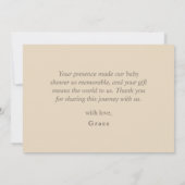 Weihnachten Rustikale Grünanlage Wreath Baby Dusch Dankeskarte (Rückseite)